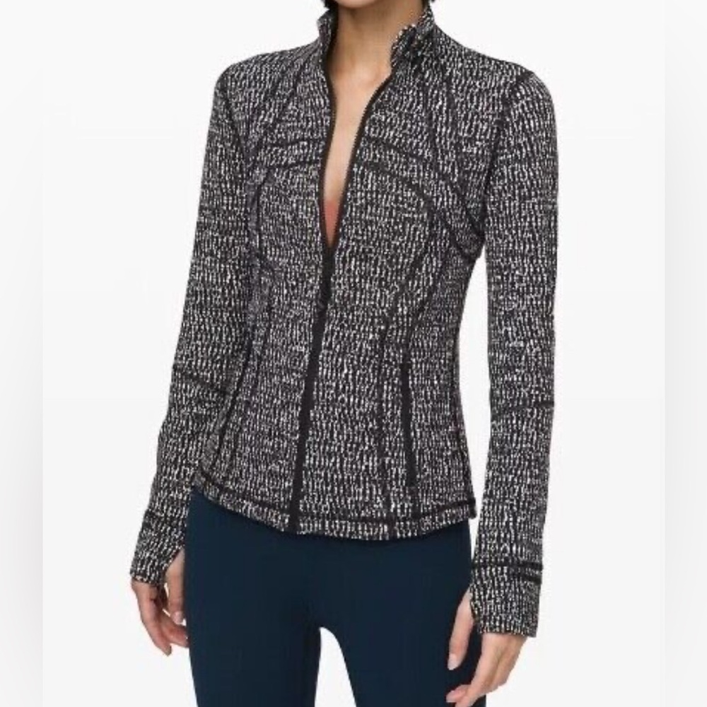 Lululemon Define Jacket Women's Size 4 XS Coco Pique Black White Full Zip